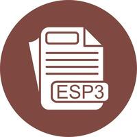 ESP3 File Format Shadowed Icon Style vector
