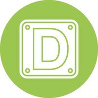 Letter D Stylized Tech Element vector