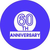 60th Minimal Outline Artwork vector