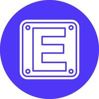 Letter E Lined UI Illustration vector