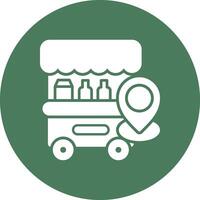 Food Stand Pin Bright Flat Element vector