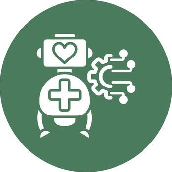 Robot Line Style Symbol vector