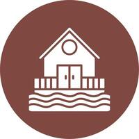 Beach Hut Lined UI Illustration vector