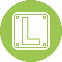 Letter L Dark Theme Element vector