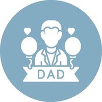Fathers Day Rounded Line Illustration vector