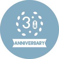 30th Shadowed Icon Style vector