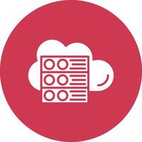 Cloud Server Mono Icon Symbol vector
