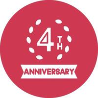 4th Flat Styled Symbol vector
