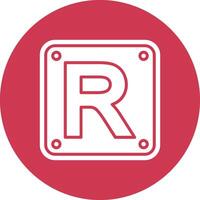 Letter R Pastel Theme Icon vector