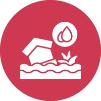 Water Pollution Thin Line Design vector