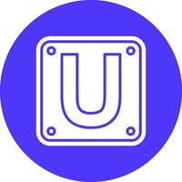 Letter U Pixel Perfect Design vector