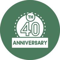 40th Dark Theme Element vector