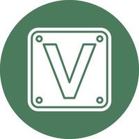 Letter V Functional Icon Art vector