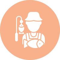 Fisherman Line Style Symbol vector