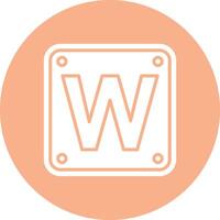Letter W Functional Icon Art vector
