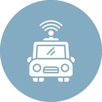 Autonomous Car Outlined App Visual vector
