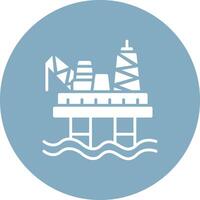 Oil Rig Subtle Shadow Icon vector