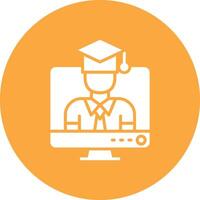 Online Student Flat Styled Symbol vector