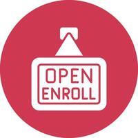 Open Enrollment Interactive Icon Badge vector