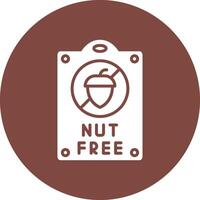 Nut free Mono Icon Symbol vector