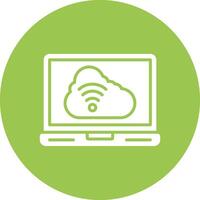 Cloud Computing Clean Grid Icon vector