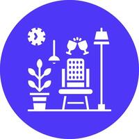 Dining Chair Flat Styled Symbol vector