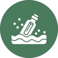Message In A Bottle Shadowed Icon Style vector