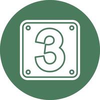 Number 3 Geometric Shape Symbol vector