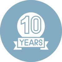 10 Years Minimal Outline Artwork vector