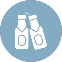 Beer Bottle Rounded Line Illustration vector