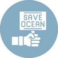Save Ocean Modern Tech Icon vector