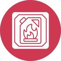 Flammable Materials Interactive Icon Badge vector
