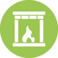 Fireplace Flat Line Drawing vector