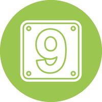 Number 9 Lined Visual Concept vector