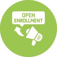 Open Enrollment Colorful Concept Art vector