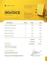 Yellow White Cleaning Service Invoice template