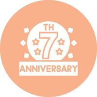 7th Handcrafted Digital Icon vector