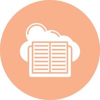Cloud Library Flat Line Drawing vector