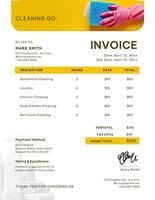 Yellow Cleaning Service Invoice template