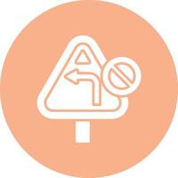 No Turn Left Pop Color Style vector