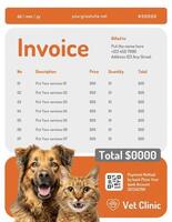 Orange Vet Invoices Template