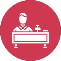 Receptionist Flat Line Drawing vector