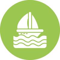 Sailboat Digital UI Element vector