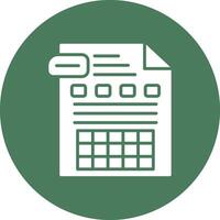 Spreadsheet Solid Fill Design vector