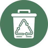 Trash Bin Functional Icon Art vector