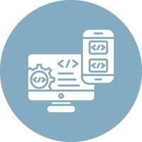 app development Tech Style Illustration vector
