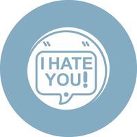 Hate You Clean Grid Icon vector