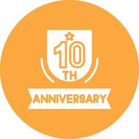 10th Mono Icon Symbol vector