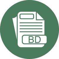 BD File Format Simple Line Sketch vector
