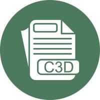 C3D File Format Thin Line Design vector